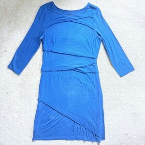 Ann Taylor Layered Cobalt Blue Knot Dress